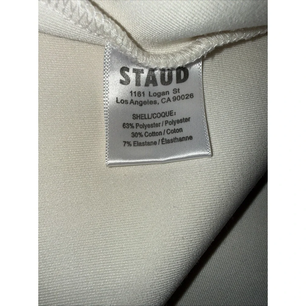 Staud Court Volley Mini Dress Women's Sz L Sporty White V-Neck‎ Golf Pickleball